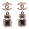 CHANEL CC GHW CC Earrings C21/K Metal Rhinestone PVC