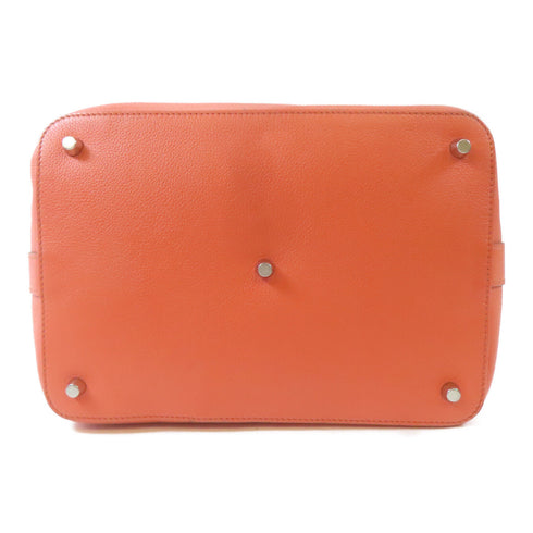 HERMES PHW Toolbox 26 2 Way Shoulder Handbag Evercolor Leather Crevette Orange