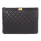 CHANEL CC GHW Clutch Bag Pouch Calfskin Leather Black v1