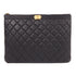 CHANEL CC GHW Clutch Bag Pouch Calfskin Leather Black v1