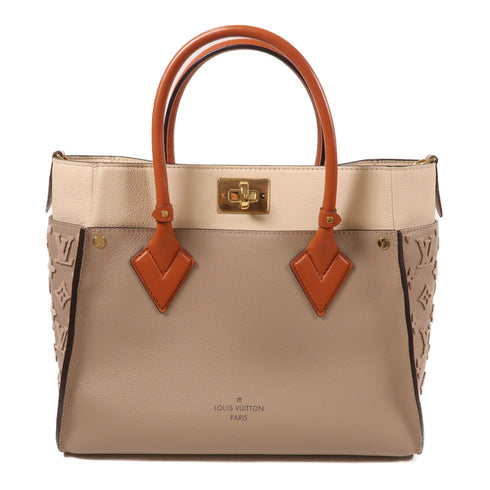 LOUIS VUITTON LV GHW On My Side MM Handbag M53825 Calfskin Leather Beige