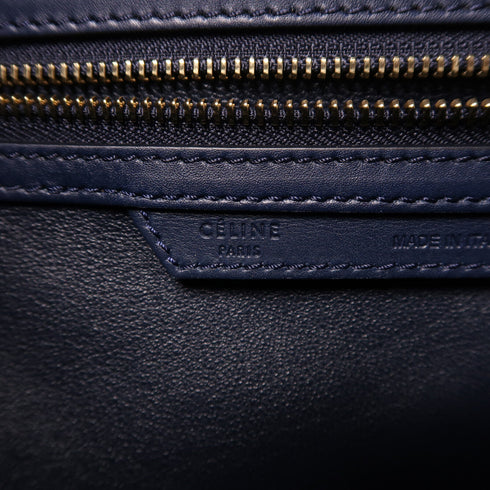 CELINE GHW Micro Luggage Hand Bag Calfskin Leather Blue/Grey/Green