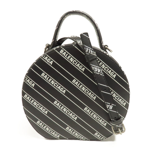 BALENCIAGA SHW 2way Shoulder Bag 599919 Calfskin Leather Black White