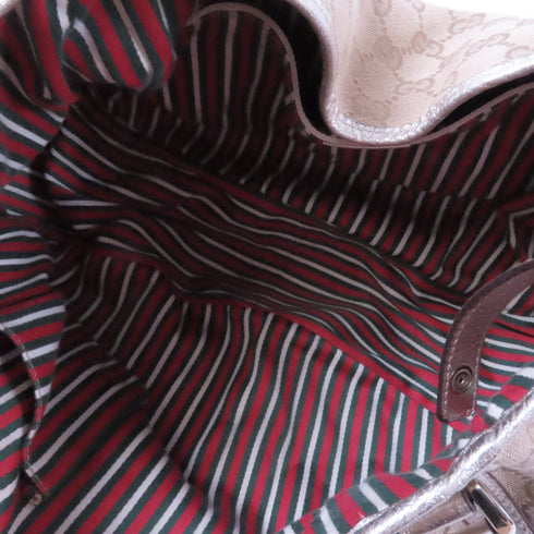 GUCCI GG GHW Shoulder Bag 130736 Canvas Beige