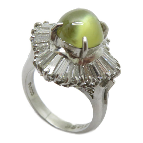 FINE JEWELRY 4.80ct Cat's Eye 1.86ct Diamond Ring PT900 Platinum US#6