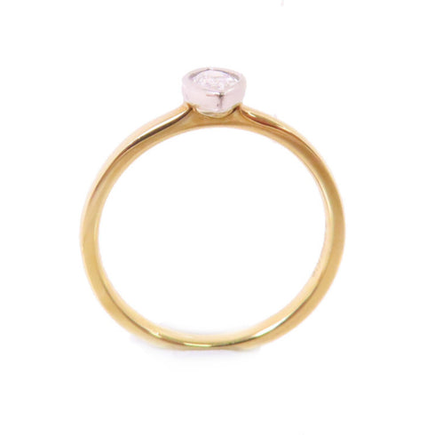 FINE JEWELRY 0.31ct Diamond Ring US#6.5 18K Yellow Gold PT950 Platinum