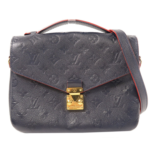 LOUIS VUITTON LV GHW Pochette Metis 2 Way Bag M44071 Monogram Empreinte Navy v1