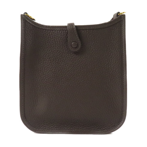 HERMES GHW Evelyne TPM Shoulder Bag Clemence Leather 46 Ebene