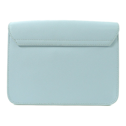 FURLA GHW Chain Shoulder Crossbody Bag Calfskin Leather Light Blue