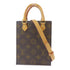 LOUIS VUITTON LV GHW Petit Sac Plat 2 Way Shoulder Handbag M81295 Monogram Brown