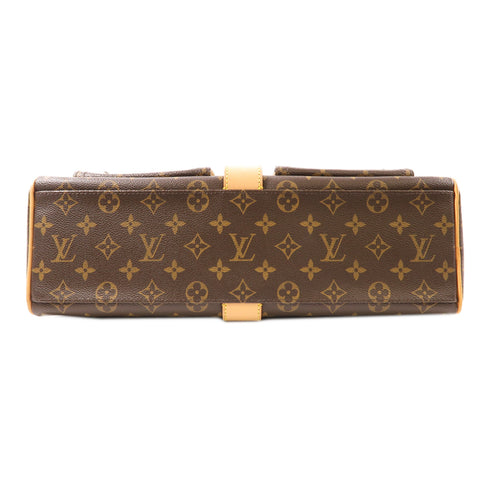 LOUIS VUITTON LV GHW Manhattan GM Hand Bag M40025 Monogram Brown
