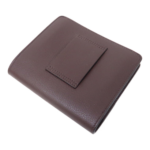 HERMES PHW Roulis Slim Wallet Evercolor Leather Burgundy Navy