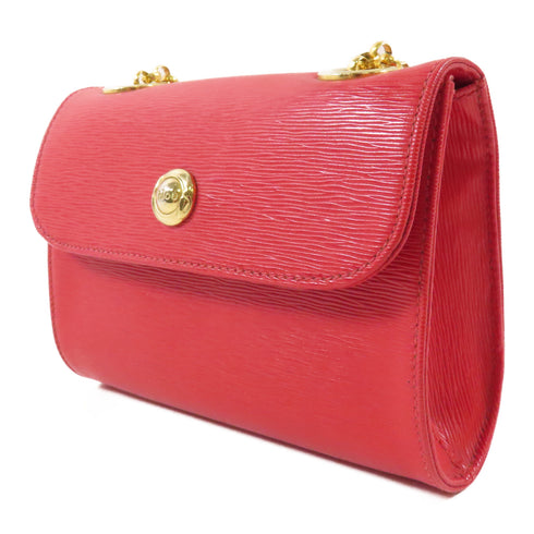 Chloe GHW Chain Shoulder Bag Calfskin Leather Red