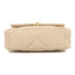 CHANEL CC C19 Small 2 Way Chain Shoulder Bag Calfskin Leather Beige