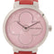 LOUIS VUITTON LV Tambour Quartz Watch QIG08 Leather Pink