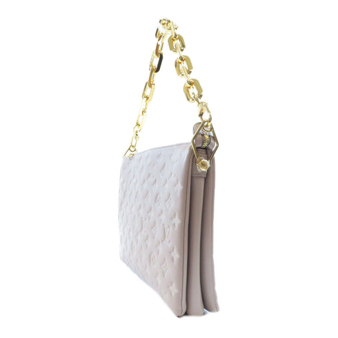 LOUIS VUITTON LV GHW Coussin MM 2 Way Bag M20771 Lambskin Leather Grey