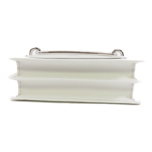 HERMES PHW Mini Roulis Shoulder Bag Evercolor Leather Blanc White