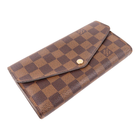 LOUIS VUITTON LV GHW Sarah Long Wallet N63209 Damier Ebene Brown