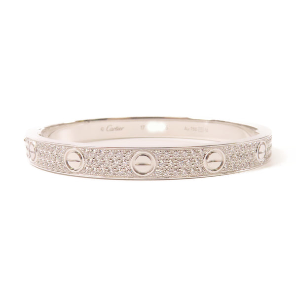 CARTIER Love Bracelet Bangle Diamond Cartier #17 18K White Gold