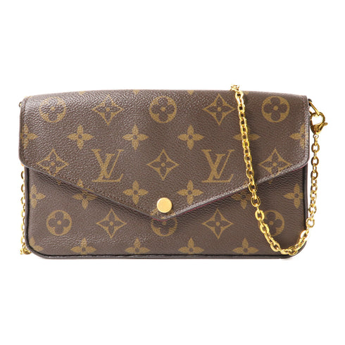 LOUIS VUITTON LV GHW Felicie Pochette Chain Shoulder Bag M61276 Monogram Brown v1