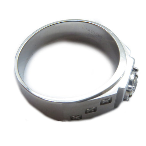 FINE JEWELRY 0.18ct/0.03ct Diamond Ring 18K White Gold US#8.5