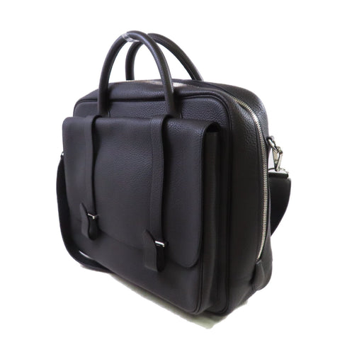 HERMES PHW Steve Meeting II 35 Hand Shoulder Bag Clemence Leather 8P Plomb Grey