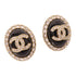 CHANEL CC Earrings Metal Black