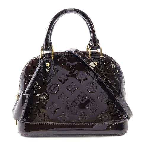 LOUIS VUITTON LV GHW Alma BB 2 Way Shoulder Handbag M91678 Vernis Burgundy v1