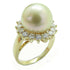 FINE JEWELRY 11.5mm Pearl Diamond Ring 18K Yellow Gold US#6.25