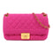 CHANEL CC GHW Chain Shoulder Bag Cotton/Calfskin Leather Pink