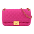 CHANEL CC GHW Chain Shoulder Bag Cotton/Calfskin Leather Pink