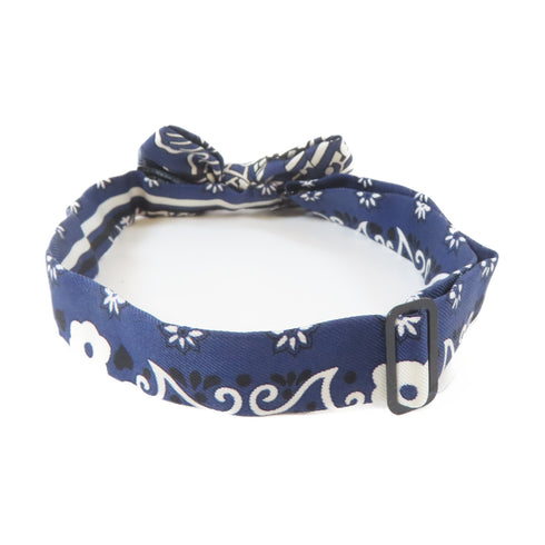 HERMES Mini Ribbon Bow Tie Silk Blue v1