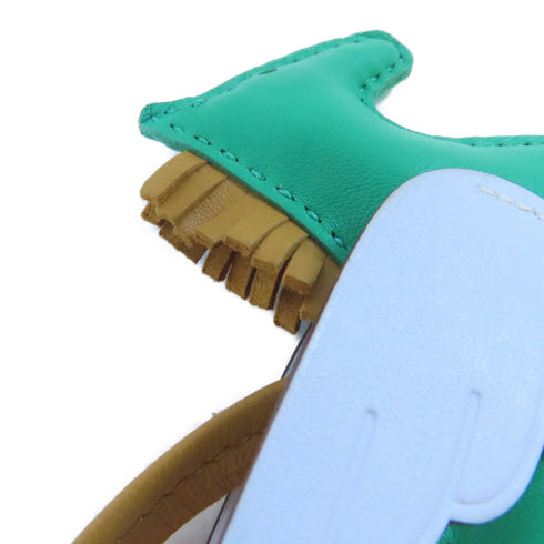 HERMES Rodeo PM Pegase Charm Leather Green Brown White