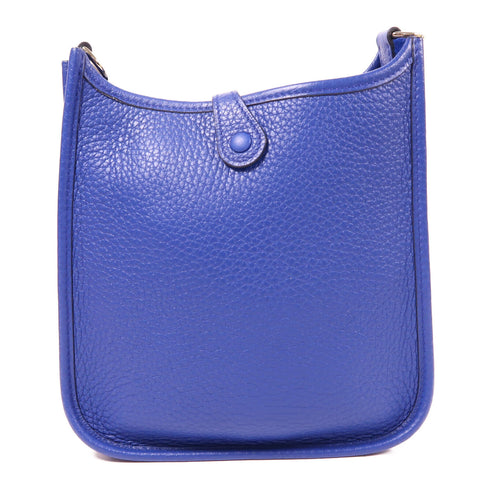 HERMES SHW Evelyne TPM Shoulder Bag Clemence Leather Bleu Pale