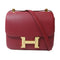 HERMES GHW Constance 24 Shoulder Bag Epsom Leather Rubis Red