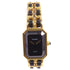 CHANEL GHW Premiere L Quartz Watch SS Leather Gold Plated H0001 Black v2