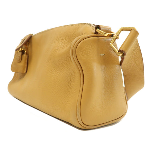 PRADA GHW Daino Box Shoulder Bag BR0094 Calfskin Leather Brown