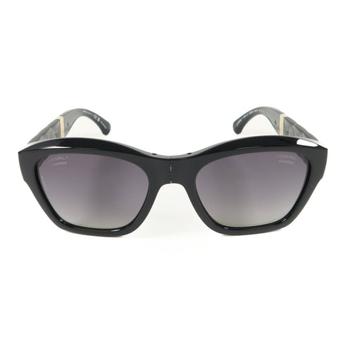 CHANEL CC Sunglasses PVC Black