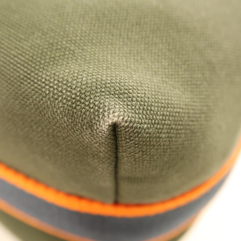 HERMES PHW Bride A Brac Case Large Handbag Canvas Vert Fonce