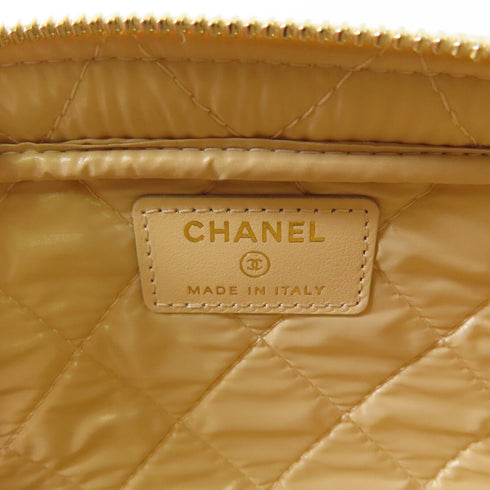 CHANEL CC GHW Pouch AP3702 Calfskin Leather Beige