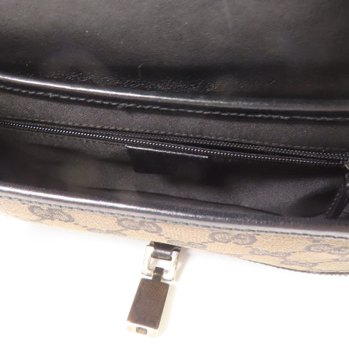 Gucci GG Tote Bag PVC Coated Canvas/Calfskin Leather Brown/Black