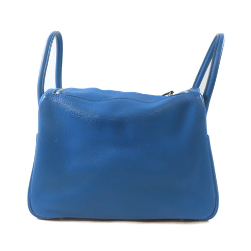 HERMES PHW Lindy 30 2 Way Shoulder Bag Taurillon Clemence Leather Mykonos Blue