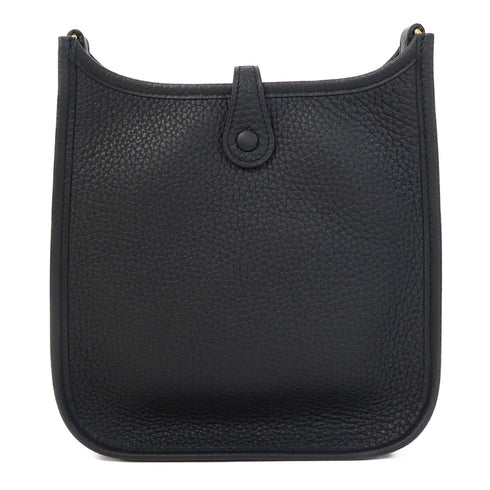 HERMES GHW Evelyne TPM Shoulder Bag Taurillon Clemence Black