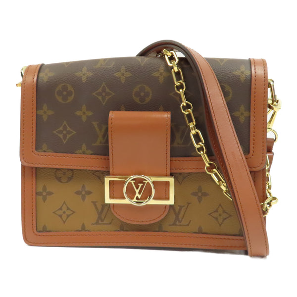 LOUIS VUITTON LV GHW Dauphine MM Shoulder Bag M45958 Monogram Reverse Brown