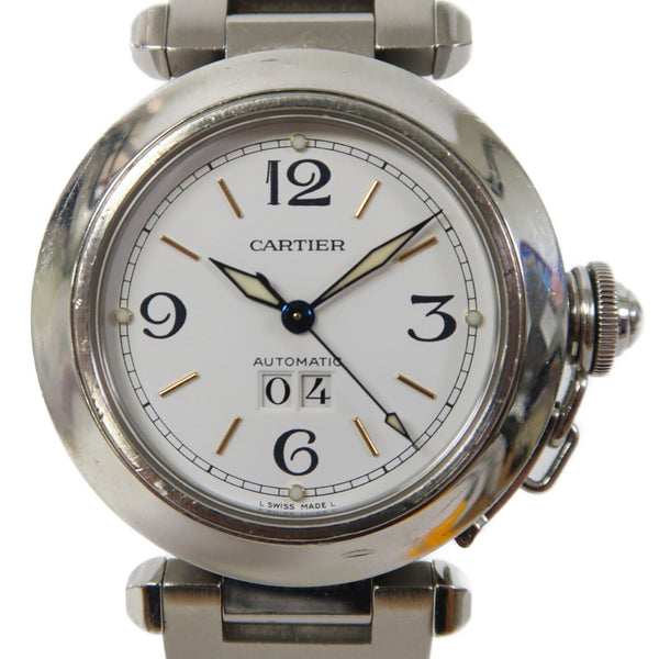 CARTIER Pasha C 35mm Automatic Watch W31015M7 Stainless Steel White