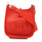 HERMES PHW Evelyne TPM Shoulder Bag Taurillon Clemence Leather Rouge Vif Red