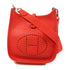 HERMES PHW Evelyne TPM Shoulder Bag Taurillon Clemence Leather Rouge Vif Red