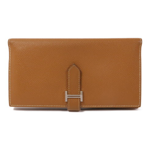 HERMES PHW Bearn W Snap Wallet Long Wallet Epsom Leather 37 Gold