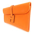 HERMES Jige Clutch Bag Veau Swift Leather Orange