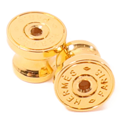 HERMES Olympe Earrings Metal Gold/Purple